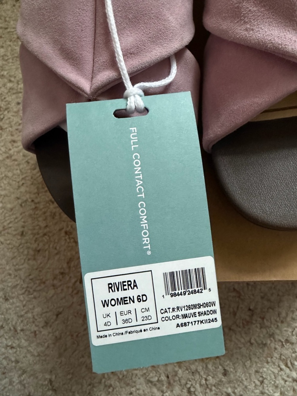 Revitalign Riviera Sandals Sz 6D Mauve Pink Suede Comfort Slides NEW - Picture 7 of 7